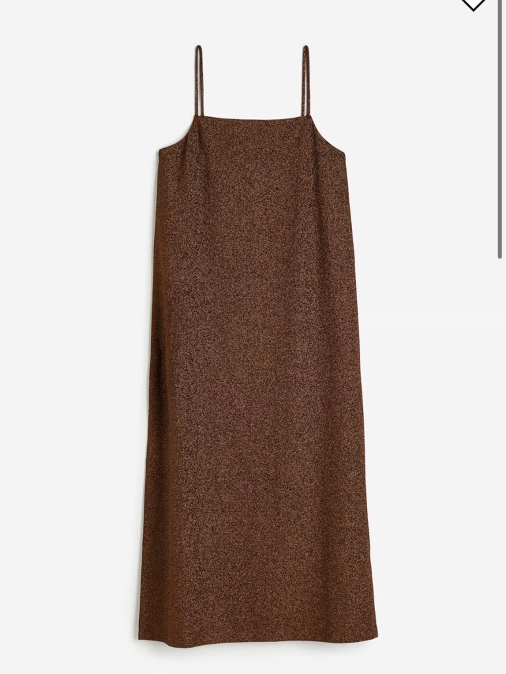 H&M Chocolate Brown Metallic Midi Dress with Side Slit